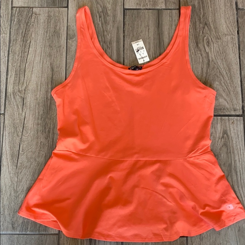 Express Coral Peplum Tank Top/Cami